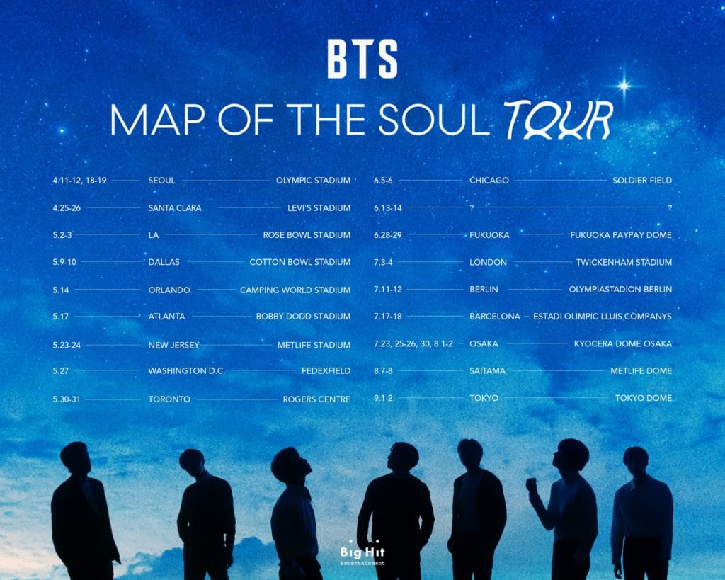bts map of the soul tour 2020