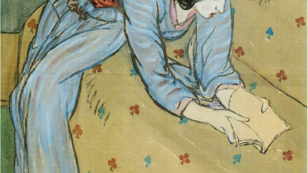 TakehisaYumeji 1919 Woman Reading a Book on a Sofa
